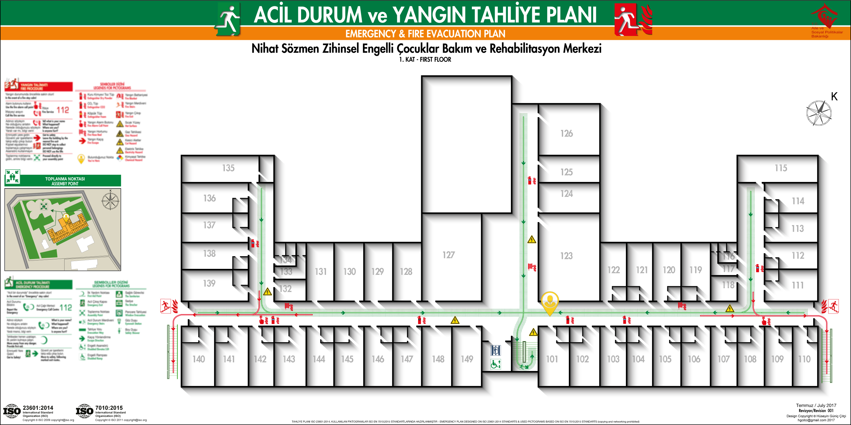 ISO 23601 Acil Durum Tahliye ve Yangın Tahliye Plan Örnekleri