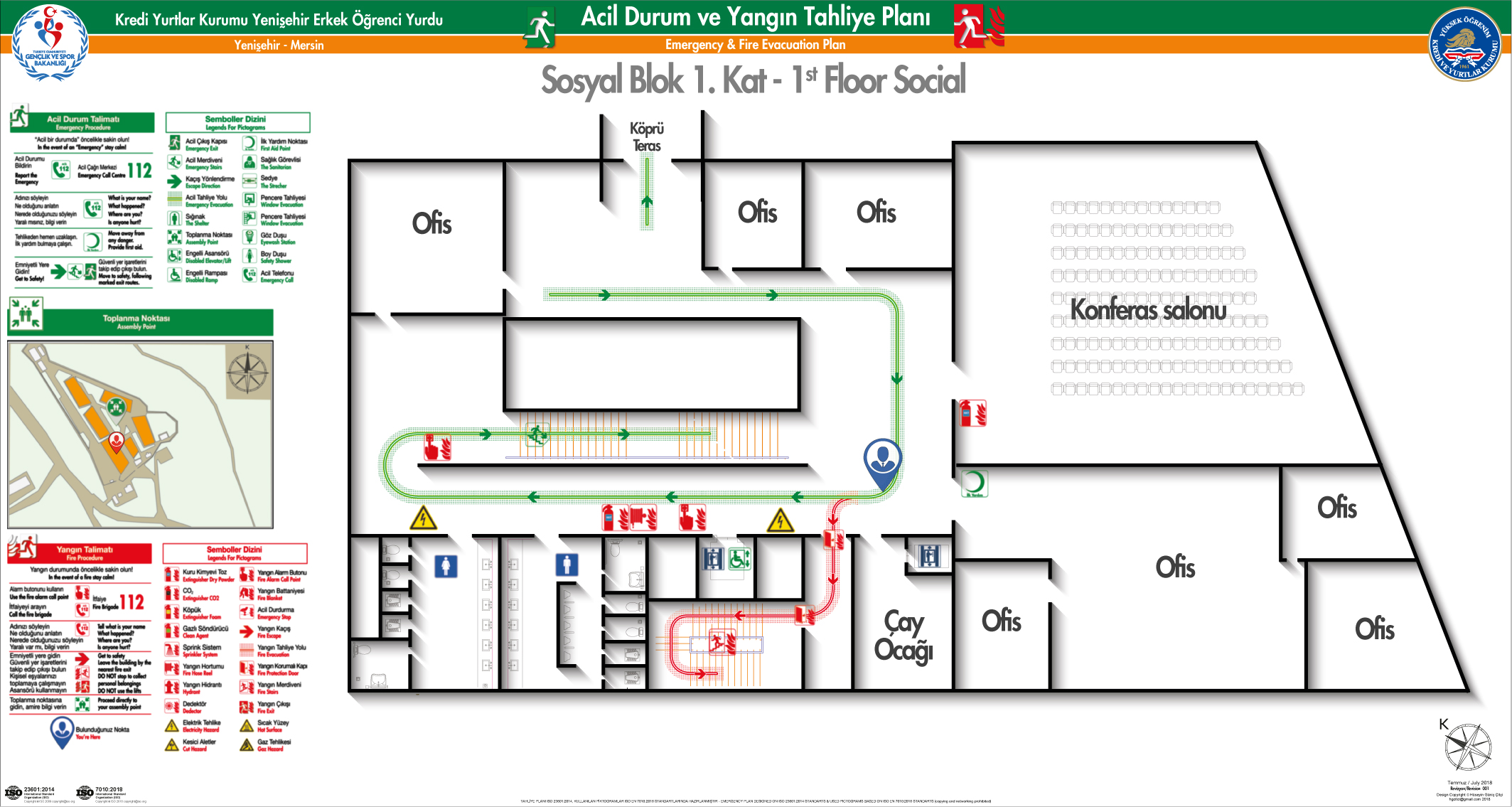 ISO 23601 Acil Durum Tahliye ve Yangın Tahliye Plan Örnekleri