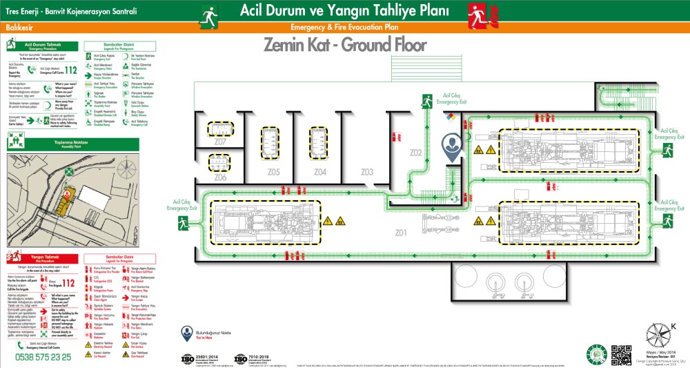 ISO 23601 Acil Durum Tahliye ve Yangın Tahliye Plan Örnekleri