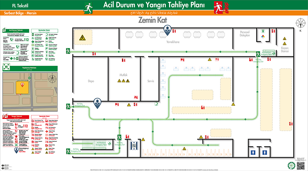 ISO 23601 Acil Durum Tahliye ve Yangın Tahliye Plan Örnekleri