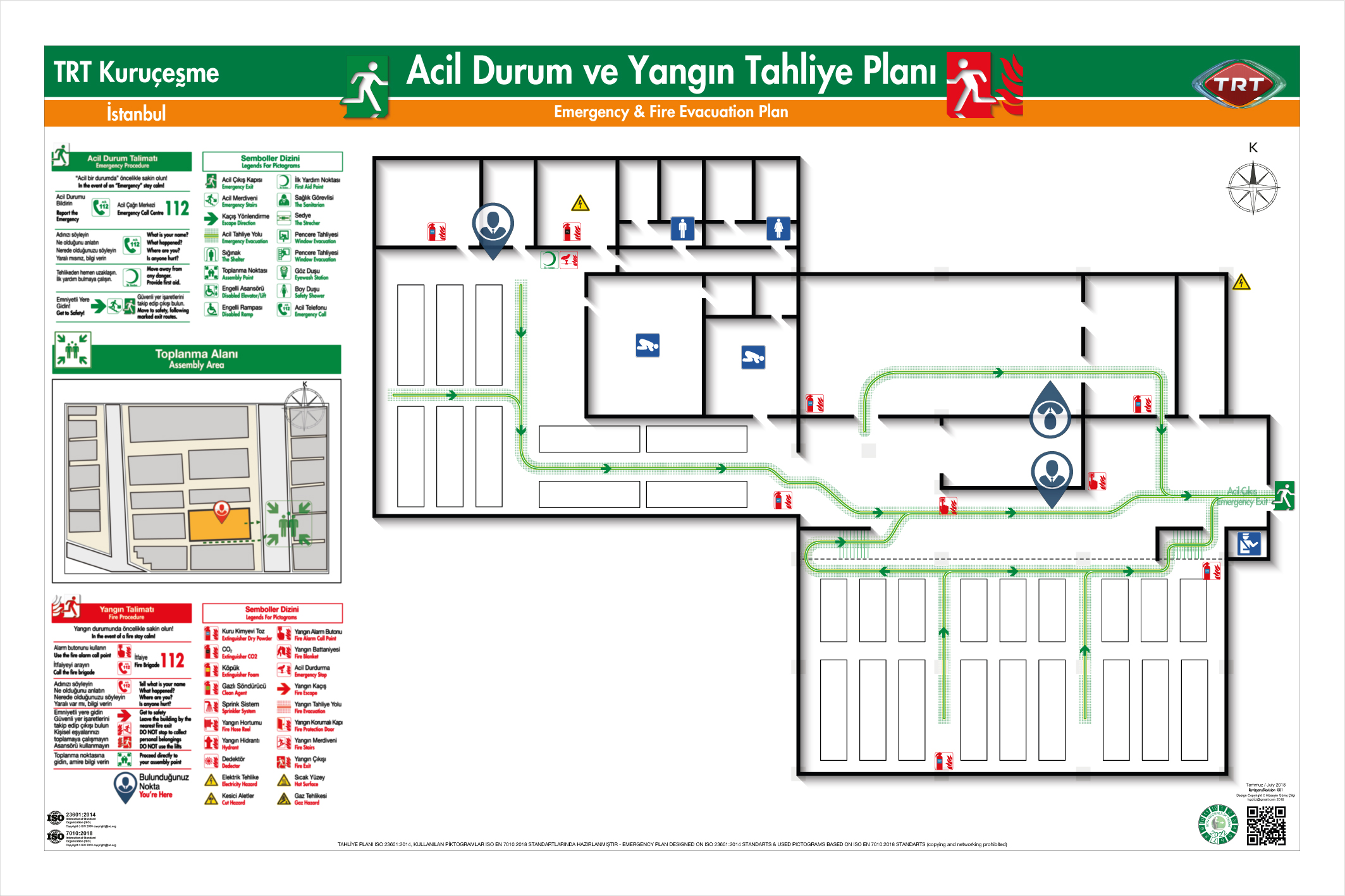 ISO 23601 Acil Durum Tahliye ve Yangın Tahliye Plan Örnekleri