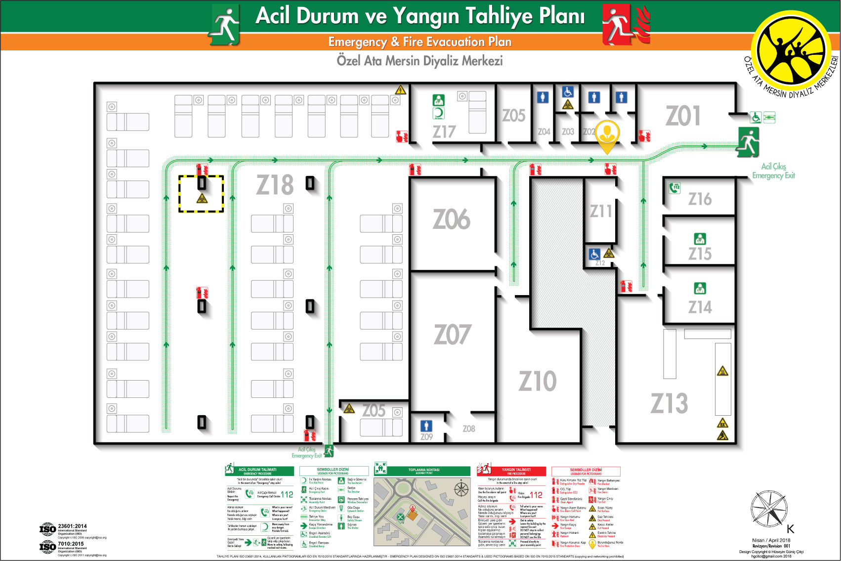 ISO 23601 Acil Durum Tahliye ve Yangın Tahliye Plan Örnekleri