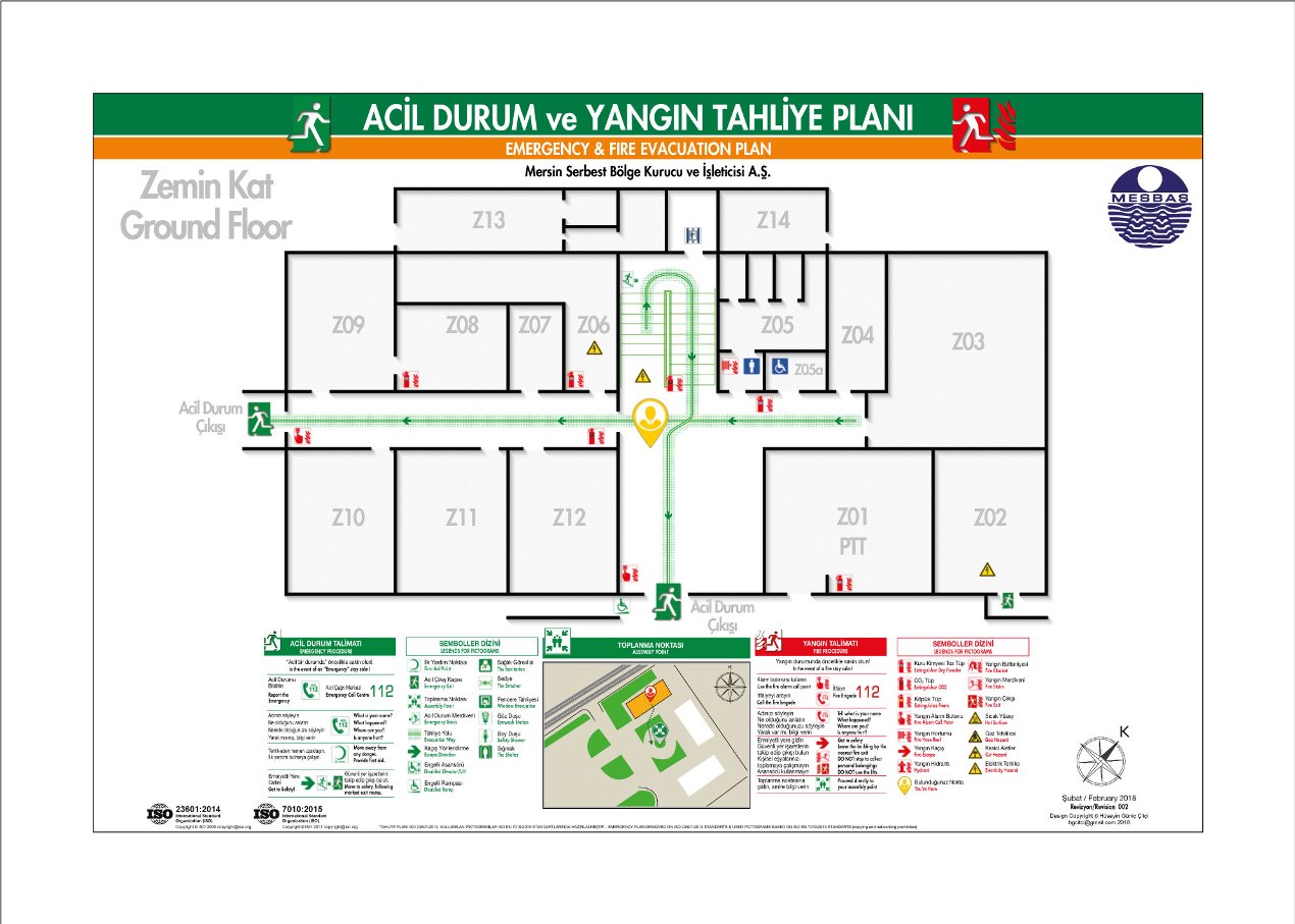 ISO 23601 Acil Durum Tahliye ve Yangın Tahliye Plan Örnekleri