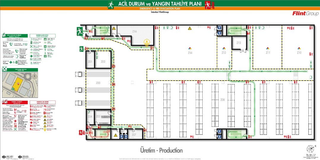 ISO 23601 Acil Durum Tahliye ve Yangın Tahliye Plan Örnekleri