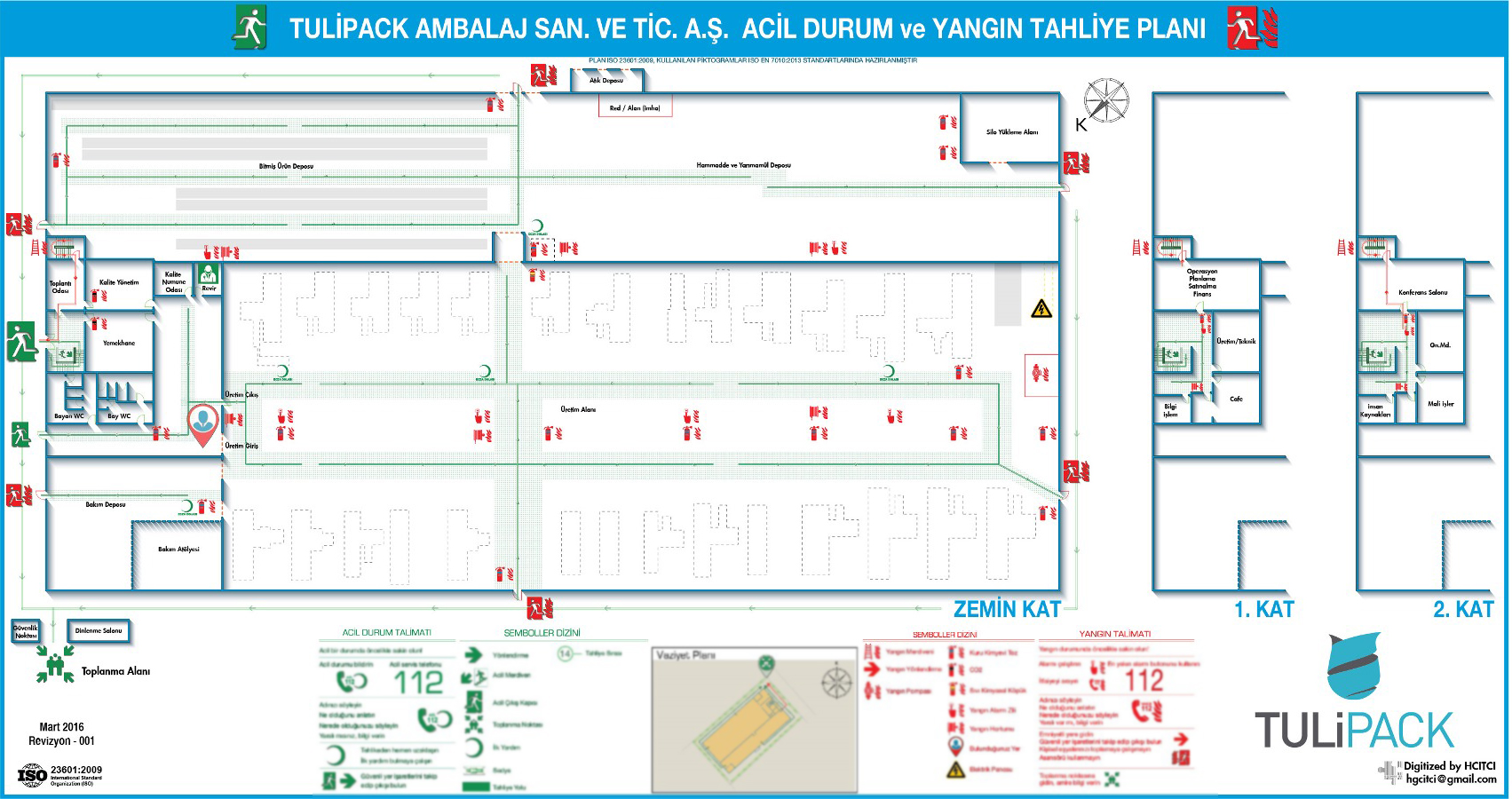 ISO 23601 Acil Durum Tahliye ve Yangın Tahliye Plan Örnekleri