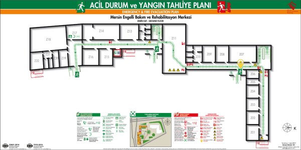 Engelli Bakım Medikal İşyerleri ISO 23601 Acil Durum ve Yangın Tahliye Kat Planı Örnekleri Acil Durum Planı