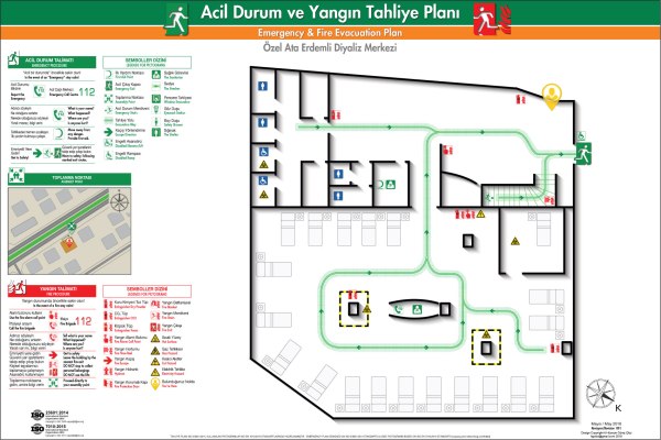 Diyaliz Medikal İşyerleri ISO 23601 Acil Durum ve Yangın Tahliye Kat Planı Örnekleri Acil Durum Planı