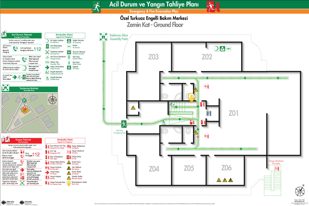ISO 23601 Acil Durum Tahliye ve Yangın Tahliye Plan Örnekleri