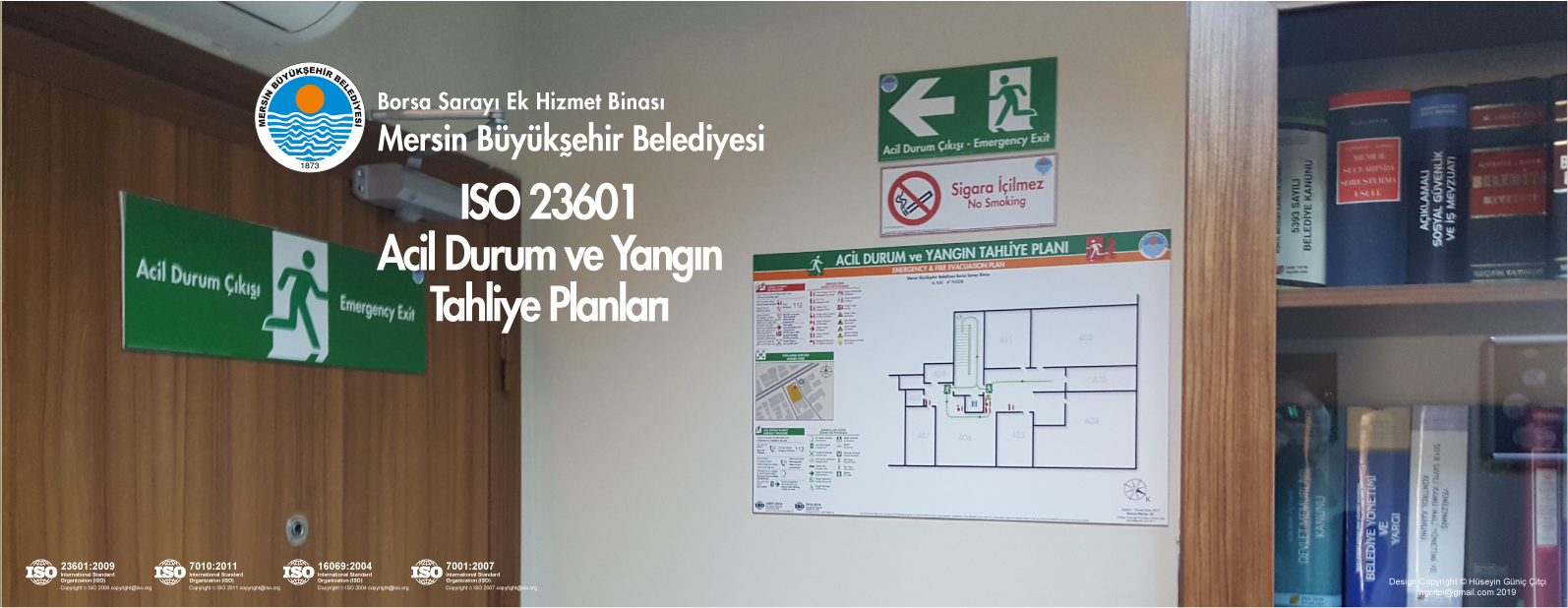 Borsa Sarayı Hizmet Binası Mersin Büyükşehir Belediyesi ISO 23601 Acil Durum Ve Yangın Tahliye Kat Planları