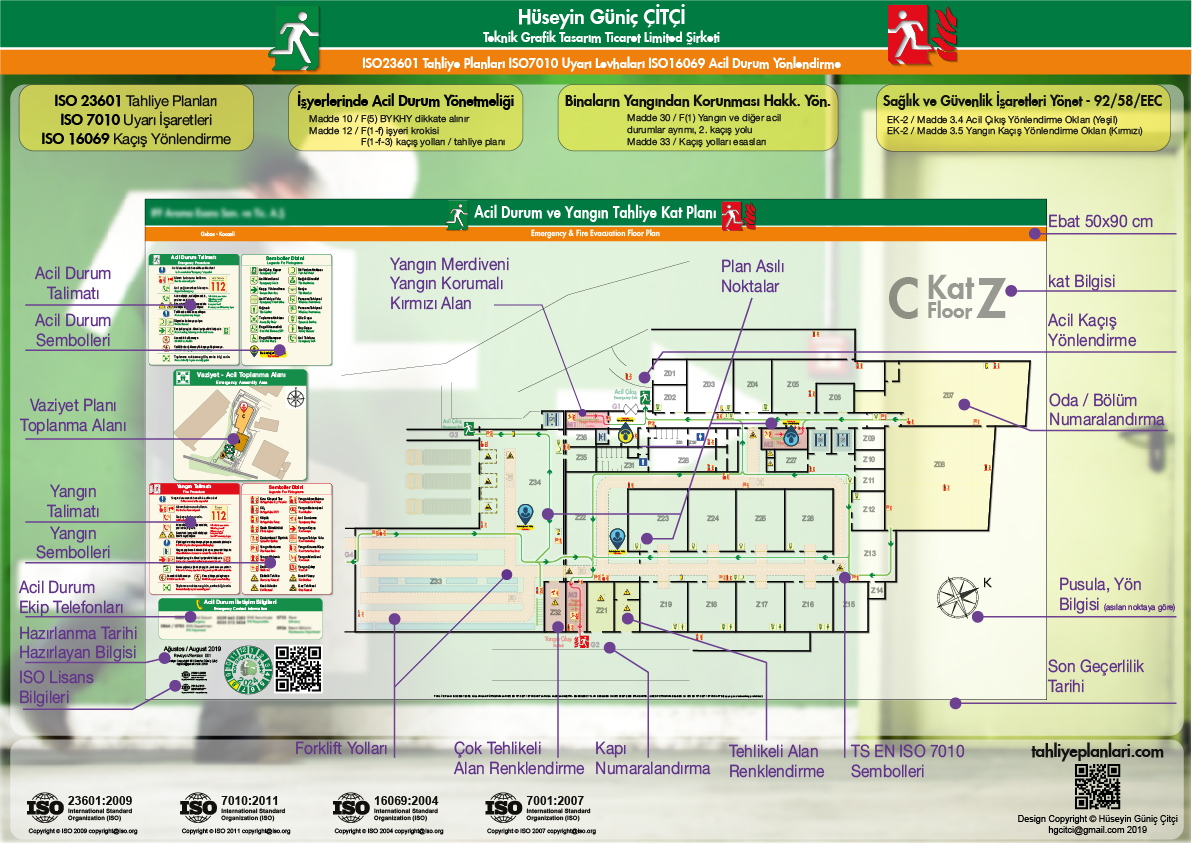 sivil savunma yangın tahliye kroki örneği