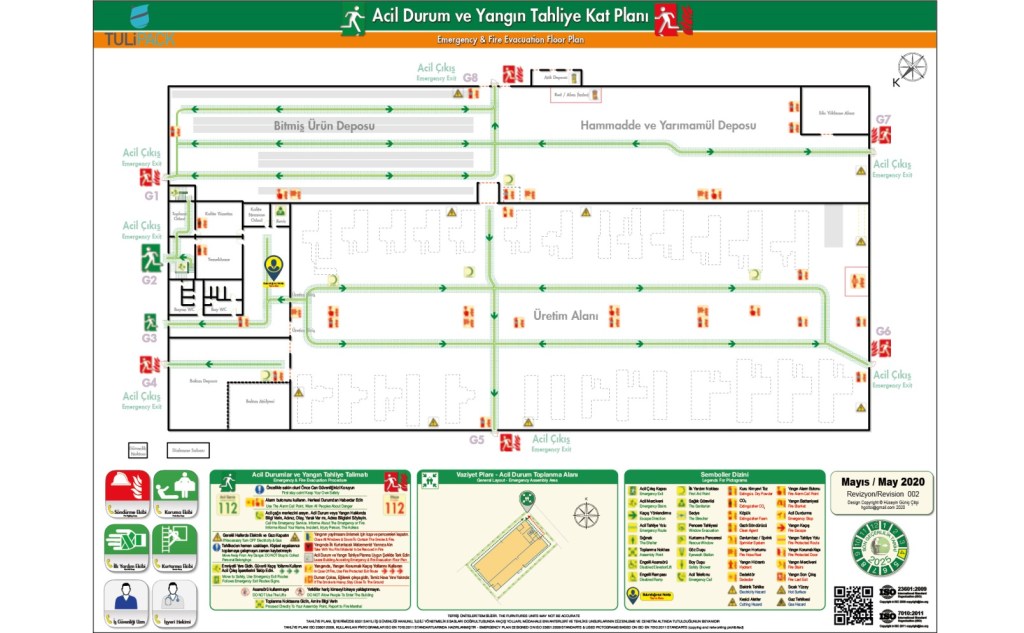ISO 23601 Acil Durum ve Yangin Tahliye Kat Plani