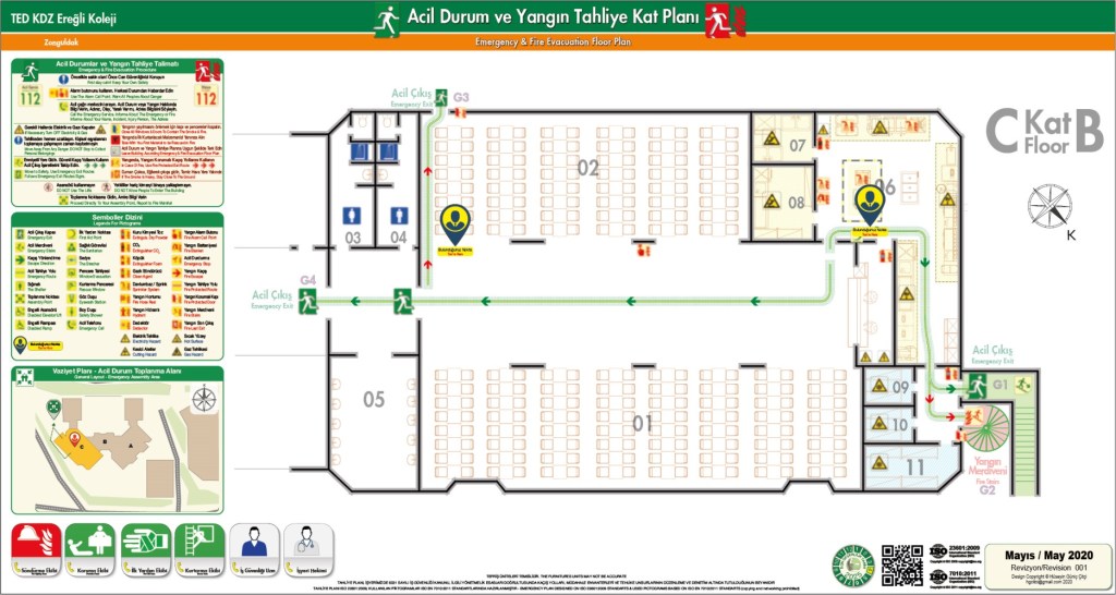 ISO 23601 Acil Durum ve Yangin Tahliye Kat Plani