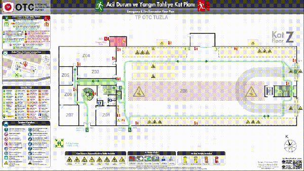 Animated Acil Durum ve Yangın Tahliye Kat Planı