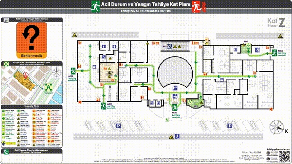 Acil Durum ve Yangın Tahliye Planı Animated Risk Haritası