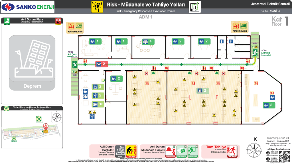 Tahliye Planları Jeotermal Elektrik Santrali Deprem Riski , Tehlikeli Noktalar, Etkilenebilecek Kişi, Tahliye Yolları