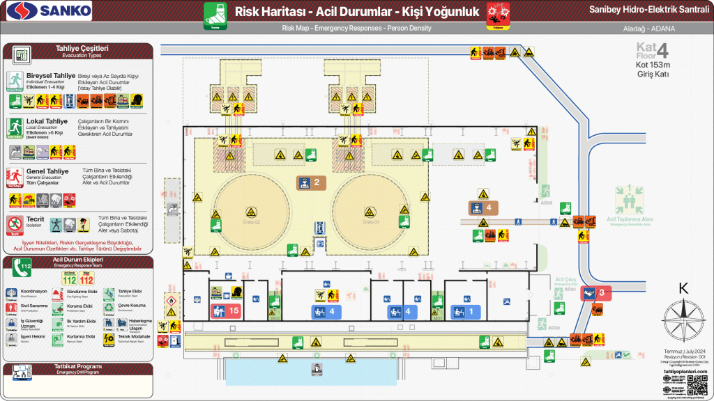 Tahliye Planları Santral Binası Risk haritası
HES ISO 23601 Acil Durum ve Yangın Tahliye Planı,
Acil Durum Eylem Planı,
Tahliye Krokisi,
Animated Risk Haritası