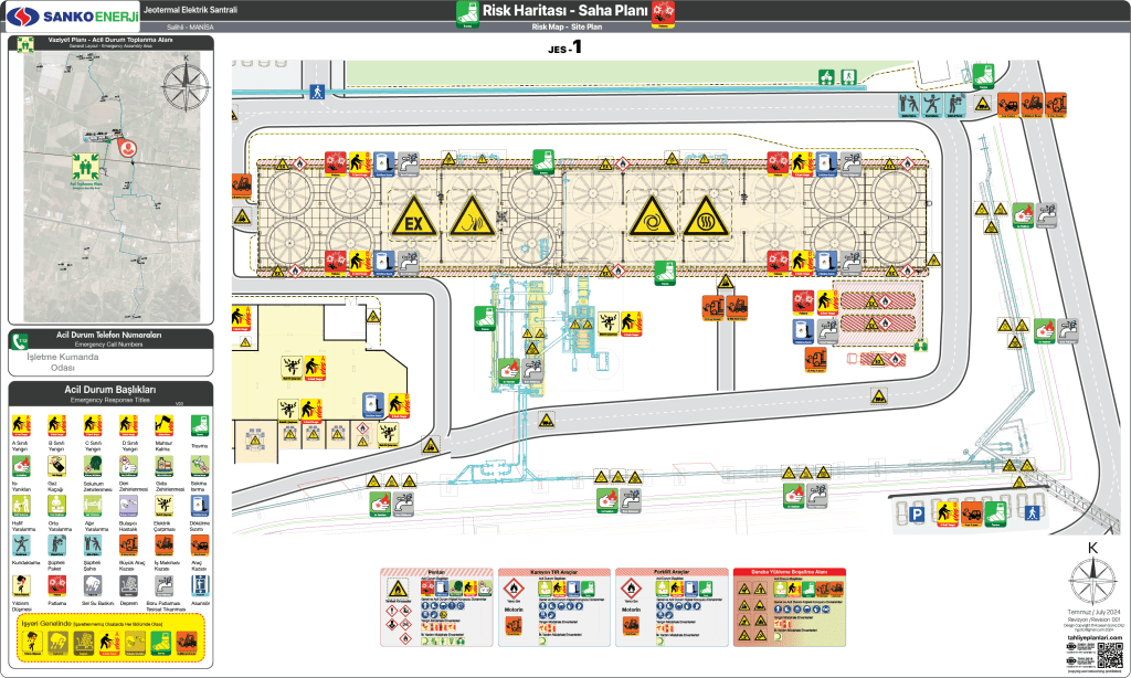 Tahliye Planı Jeotermal Elektrik Santrali Ünite Risk Haritası