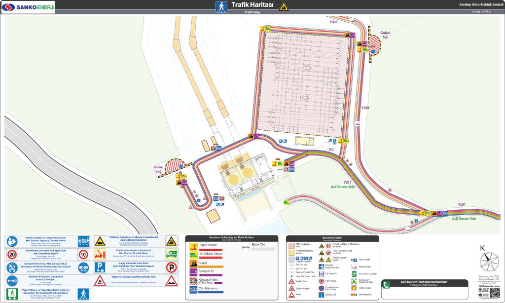 Şalt Sahası ve Santral Binası Trafik Yaya Güvenliği, Araç Tipleri ve Güzergahları