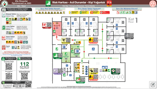 Öğretmenevi Risk Haritası
ISO 23601 Acil Durum ve Yangın Tahliye Planı
Tahliye Planı Örnekleri 
Tahliye Krokisi Örnekleri