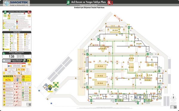 Makine Üretim Tesisi ISO 23601 Acil Durum ve Yangın Tahliye Planları