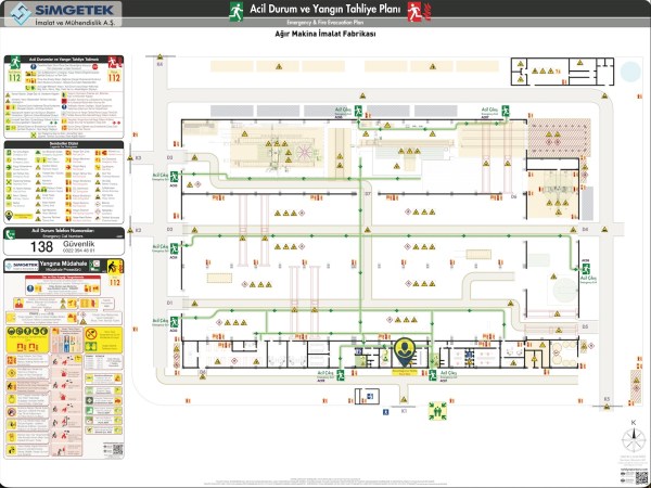 Makine Üretim Tesisi ISO 23601 Acil Durum ve Yangın Tahliye Planları