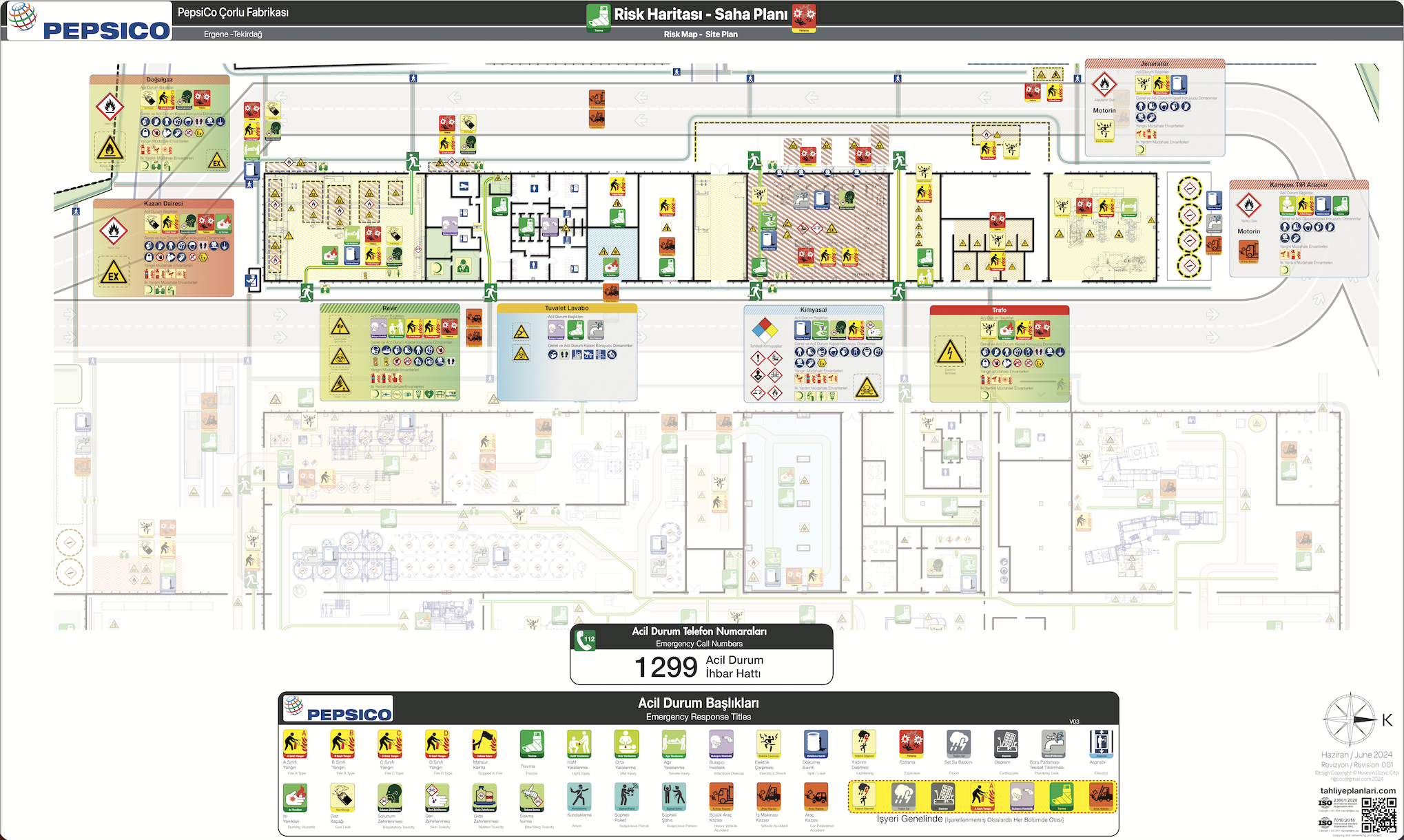Gazlı İçecek Üretim Tesisi ISO 23601 Acil Durum ve Yangın Tahliye Planları