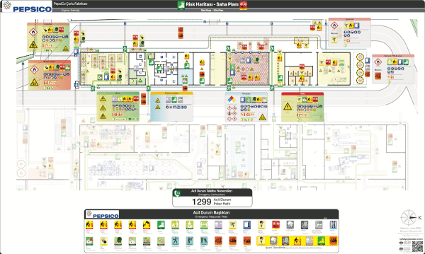 Risk Haritası Gazlı İçecek Üretim Tesisi ISO 23601  Acil Durum ve Yangın Tahliye Planları