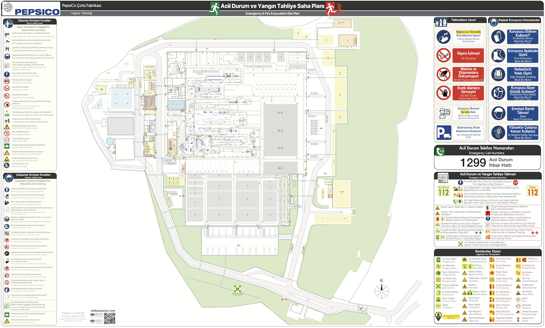 Gazlı İçecek Üretim Tesisi ISO 23601 Acil Durum ve Yangın Tahliye Planları