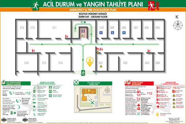 Bozyazı Mersin Hükümet Konağı ISO 23601 Acil Durum ve Yangın Tahliye Planı