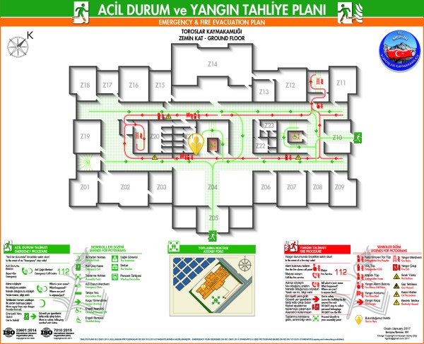 Toroslar Mersin Hükümet Konağı ISO 23601 Acil Durum ve Yangın Tahliye Planı